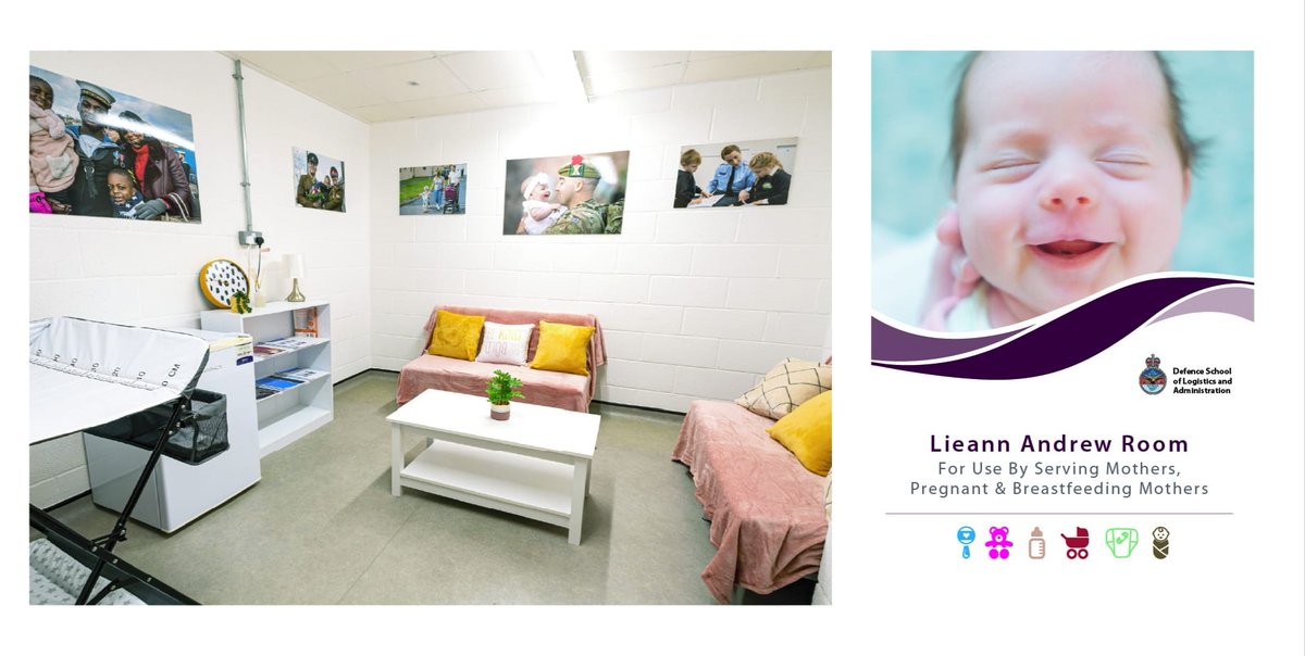Opened on 23 May 22, the Lieann Andrew Room is supporting mothers across Worthy Down Station and is a powerful symbol that having a family is not an obstacle to a thriving career in Defence. #worldbreastfeedingweek22