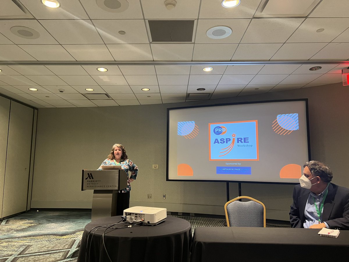 <a href="/amandajweed/">Amanda J. Weed, Ph.D. * AD/PR Researcher & Prof.</a> kicks off the ASPIRE workshop for <a href="/AEJMC_PRD/">AEJMC PRD</a>’s pre-conference event. We are grateful for the support of our workshop sponsor, <a href="/ThePageCenter/">The Arthur W. Page Center</a>. #AEJMC22