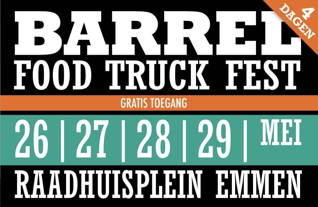 Save the date, 2023 #Emmen Pinksterweekend 4 dagen BARREL Food Truck Fest