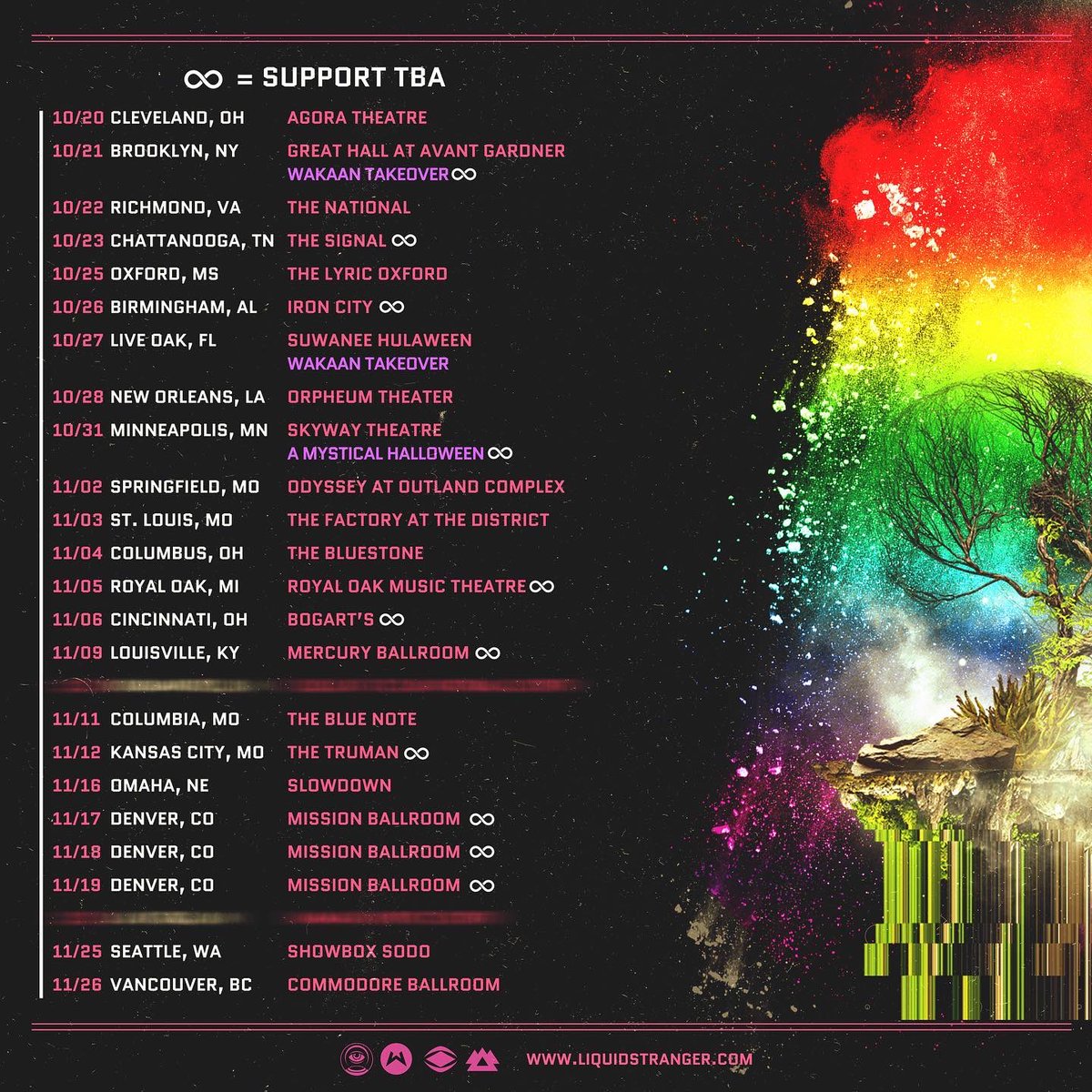 LiquidStranger's tweet photo. 🛸DIMENSIONS🛸 Tour this Fall with the family 👐🏼 @Tripp_st @RavenscoonNest + @Tapebbeats !

Follow the link to sign up for early access Tix + P R I Z E S including WAKAAN Music Festival Tickets, Limited Edition Merchandise Bundles, Meet &amp; Greets + MORE!
https://t.co/ncnHyc0yrY https://t.co/sYWhavHV2l