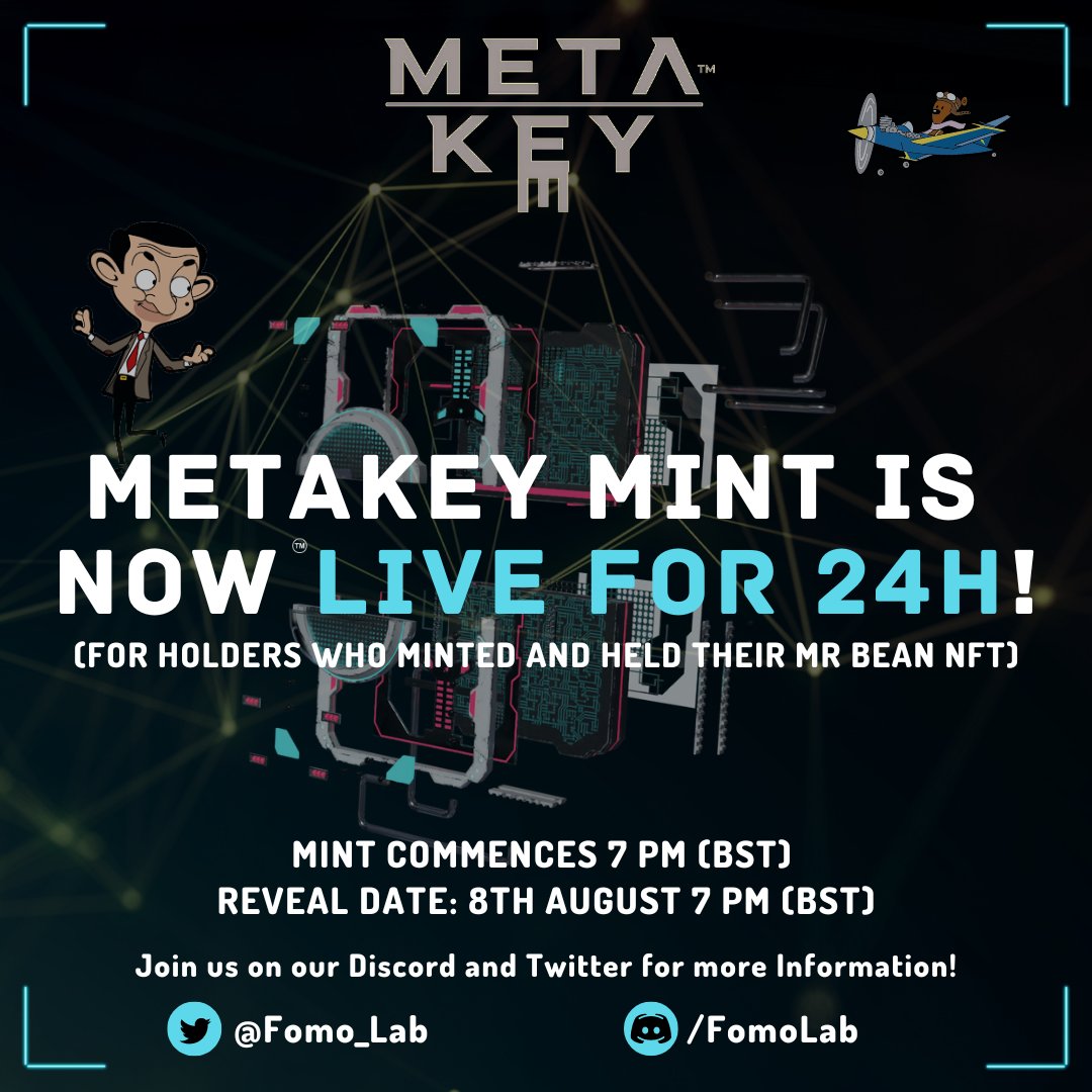 Our FREE mint is live for our biggest supporters!

To mint your FREE MetaKEY🔑head to👉theavenue.market 

Mint is open for 24hrs and any remaining unminted NFTs will be burnt 🔥