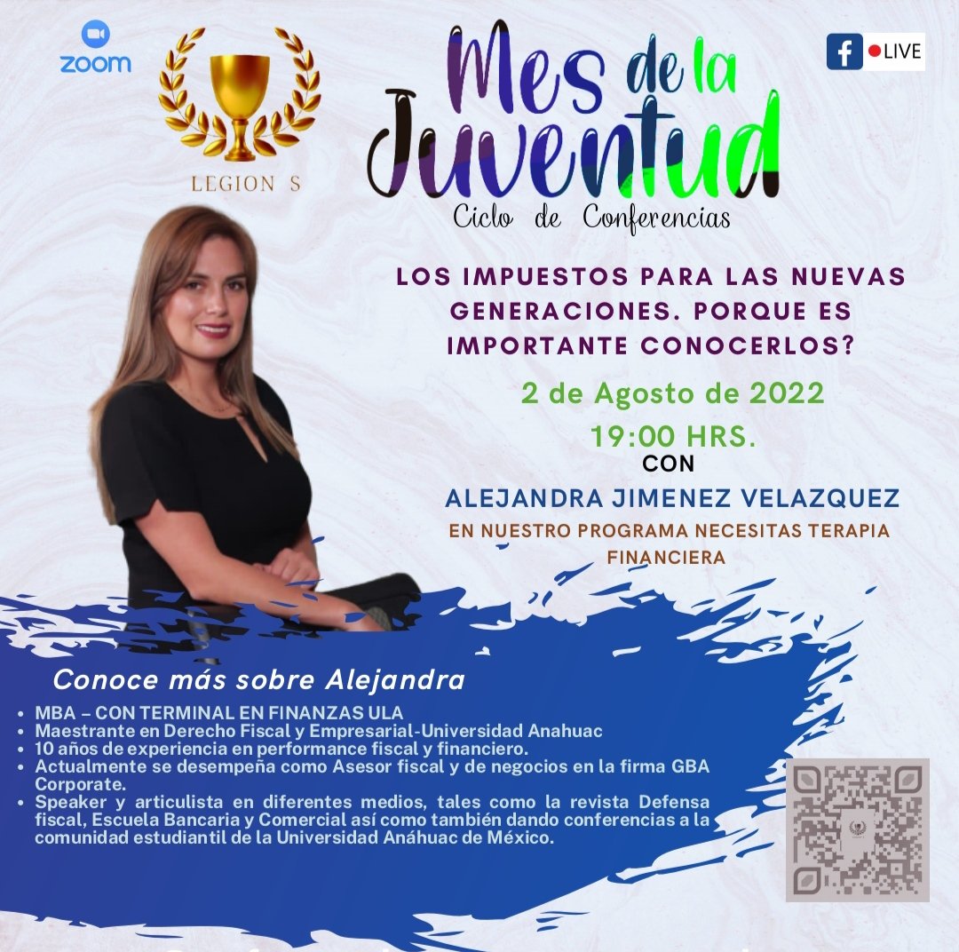 legions_01's tweet photo. 📌𝘾𝙄𝘾𝙇𝙊 𝘿𝙀 𝘾𝙊𝙉𝙁𝙀𝙍𝙀𝙉𝘾𝙄𝘼𝙎 𝘿𝙀𝙇 #MesDeLaJuventud 🙋🏻‍♀️🙋🏻‍♂️

Martes 2 de  𝙙𝙚 𝙖𝙜𝙤𝙨𝙩𝙤 𝙖𝙘𝙤𝙢𝙥áñ𝙖𝙣𝙤𝙨 𝙖 𝙡𝙖𝙨 𝟭𝟵:𝟬𝟬 𝙝𝙧𝙨 

Transmitida en
https://t.co/Y6e2FmVLR8

"Juventud y Experiencia caminando de la mano"
𝑵𝑶 𝑻𝑬 𝑳𝑶 𝑷𝑼𝑬𝑫𝑬𝑺 𝑷𝑬𝑹𝑫𝑬𝑹 https://t.co/GZf1whb0rh