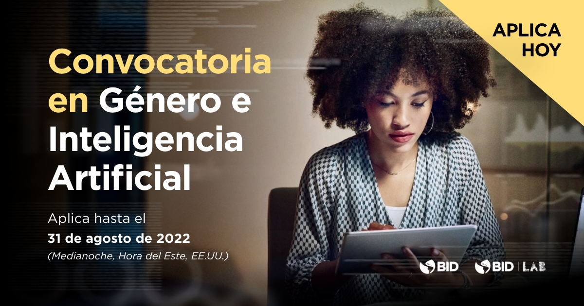 Smeldy Ramirez Rufino (@smeldy) on Twitter photo Hagamos que los sistemas de #InteligenciaArtificial sean éticos, diversos, inclusivos y transparentes para ayudar al desarrollo económico y a la recuperación en #ALC. Conoce la nueva convocatoria de #Género e #IA de <a href="/el_BID/">Banco Interamericano de Desarrollo</a>. ¡Postula ya! convocatorias.iadb.org/es/bid-lab/gen… Hagamos que los sistemas de #InteligenciaArtificial sean éticos, diversos, inclusivos y transparentes para ayudar al desarrollo económico y a la recuperación en #ALC. Conoce la nueva convocatoria de #Género e #IA de <a href="/el_BID/">Banco Interamericano de Desarrollo</a>. ¡Postula ya! convocatorias.iadb.org/es/bid-lab/gen…