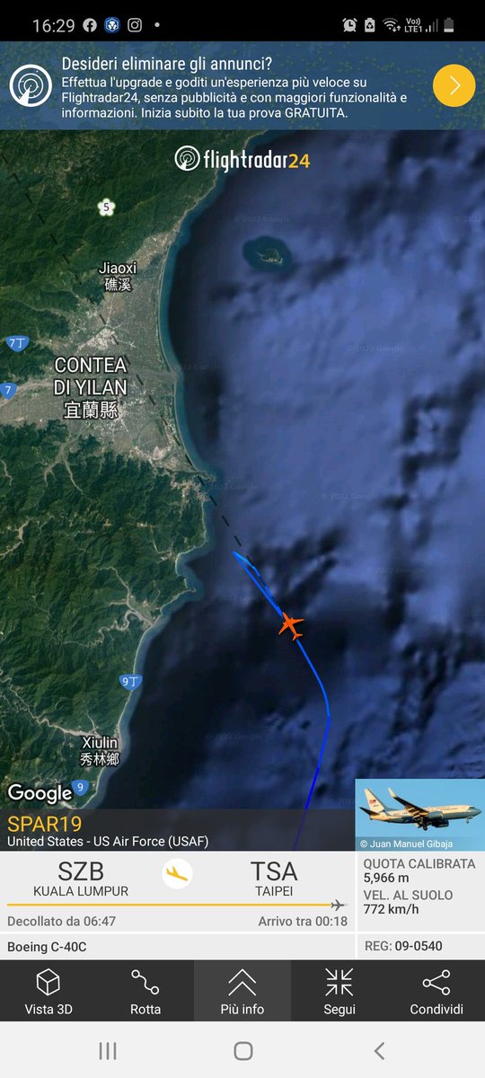 Pelosi supera le acque internazionali ed entra nel territorio #Taiwan

 #Pelosi #NancyPelosi #China #WW3