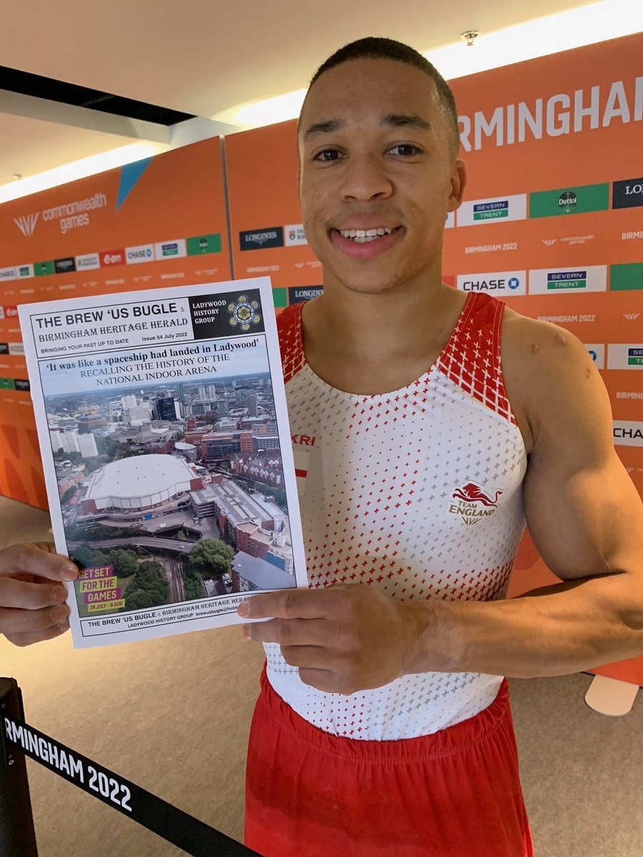 BhamCityCouncil's tweet photo. Many congratulations Brummie born @Joefrasergb now THREE GOLDS at #B2022 🥇 🥇 🥇 

Here's Joe with a copy of The Brew Us Bugle - the first of some special editions around the CWG funded by #Ladywood Ward from the CWG Celebrating Communities Fund.

#BeBoldBeBham https://t.co/wFm3H7zwWx