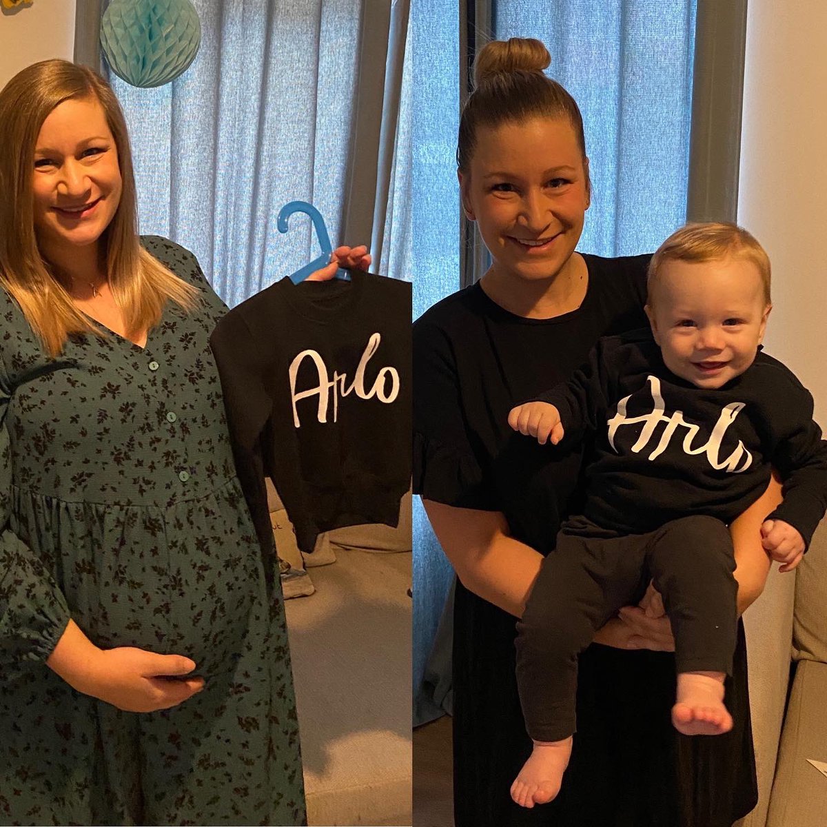 MrsThiessen's tweet photo. 9 months in -> 9 months out! In my wildest dreams I couldn’t have imagined a sweeter and happier baby boy. I’m so lucky you’re mine, Arlo James! https://t.co/QQbXn9IQY5