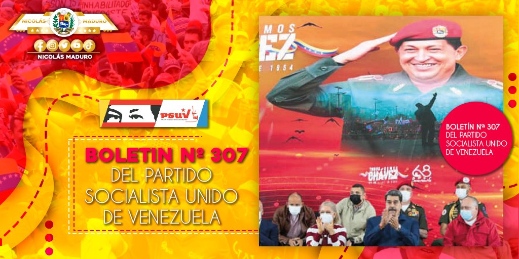 Estuve leyendo el Boletín N° 307 del <a href="/PartidoPSUV/">PSUV</a> y se los recomiendo, resume una semana llena de profunda emotividad, cargada de la historia insurgente, valiente, rebelde y libertaria de nuestra Patria. ==> bit.ly/3Qg7LQ5