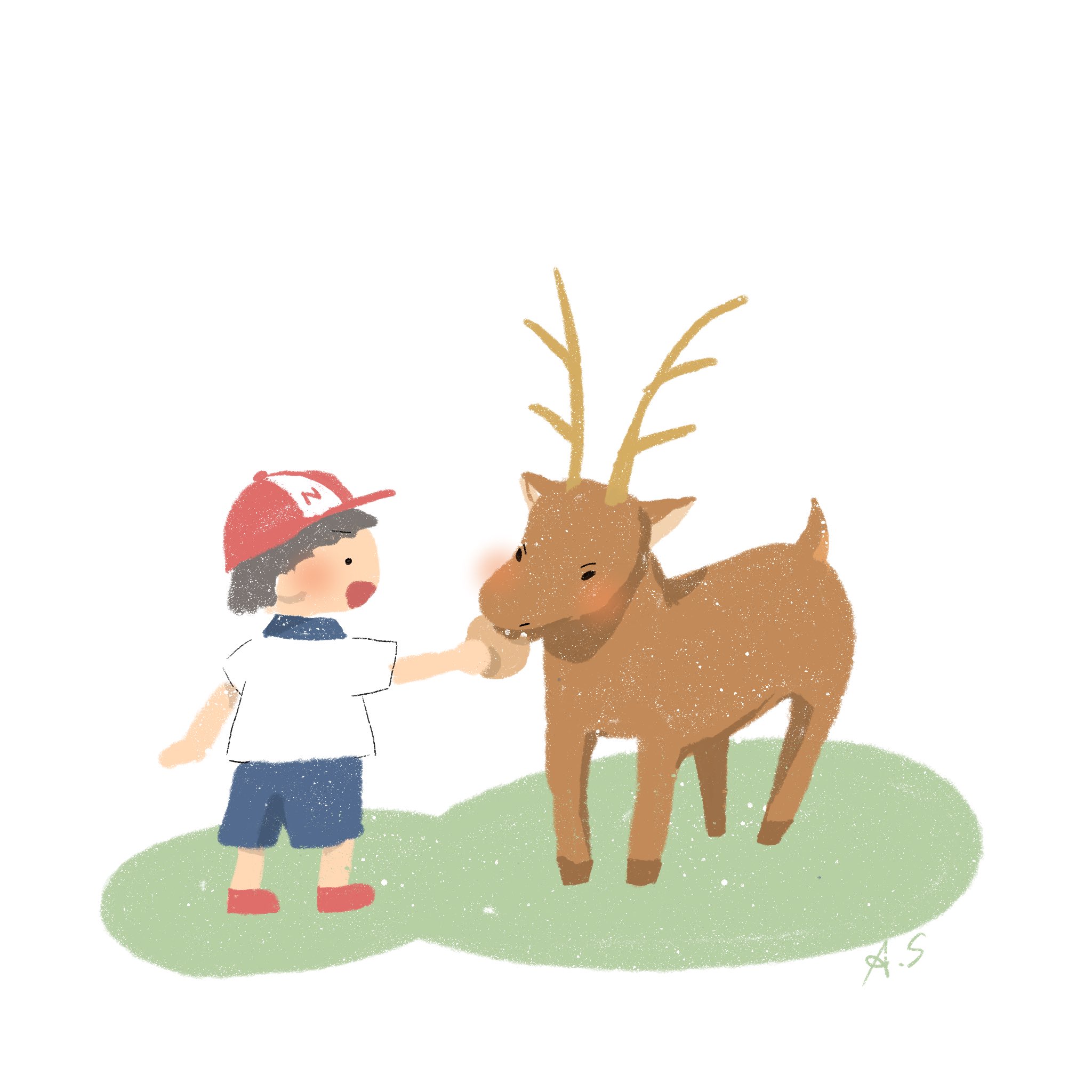 あやせそら 夏休み そんなに食べるの 鹿せんべい 奈良 奈良公園 鹿 イラスト イラスト好きな人と繋がりたい 夏休み T Co Ofim6jdmfc Twitter