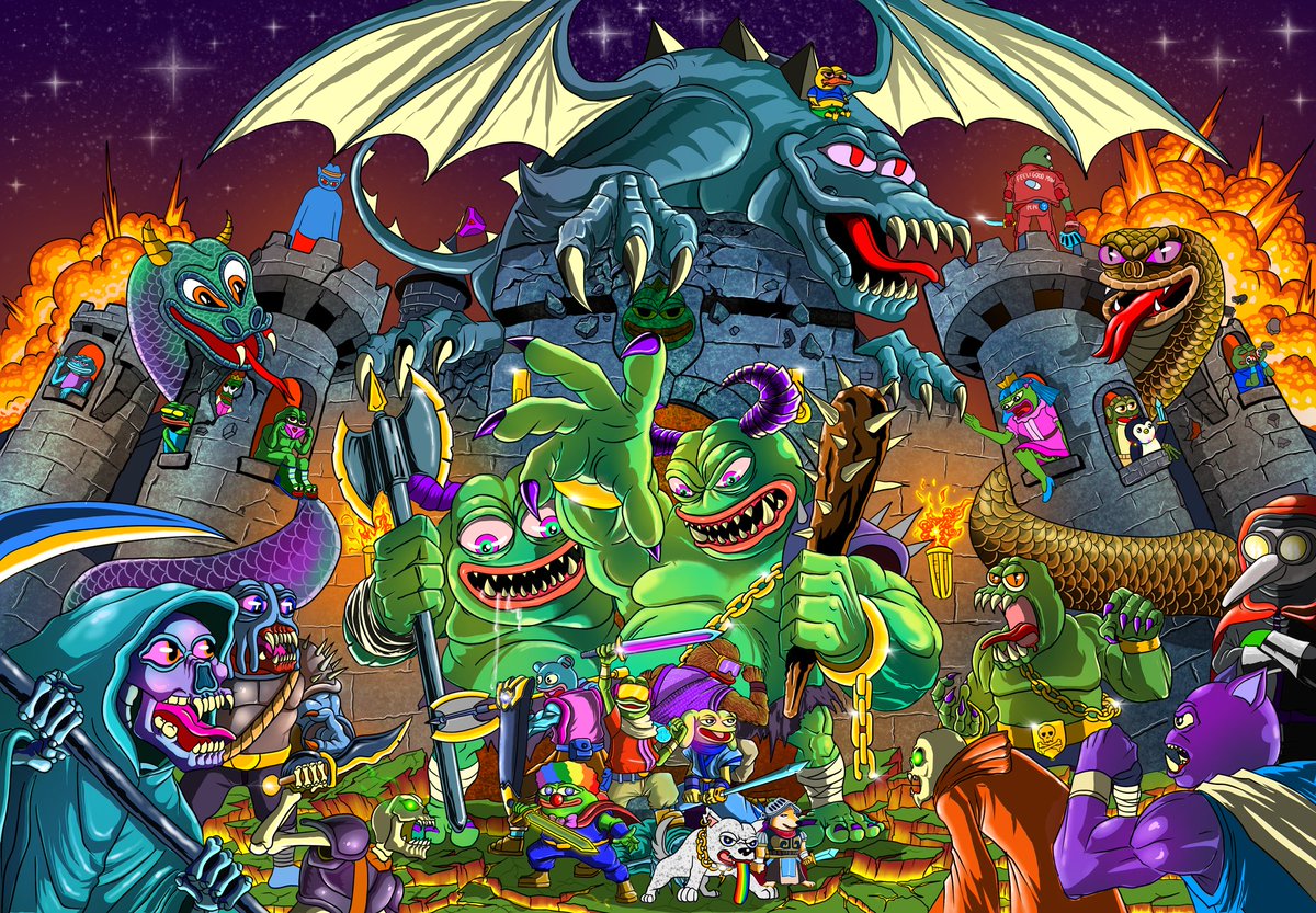 💥Night invasion💥
 The adventure continues... That night monsters, demons, dragons and creatures attack the frog palace. Can they defend the palace? Do you want to help them?💖💖🥰🥰
Hope you like it sir 💖💖💖🥰🥰
💗 <a href="/jaggedsoft/">jagged</a> <a href="/jaggedVIP/">SKOPfather</a> 💗

foundation.app/@Rudiant756306…

#FrogFam