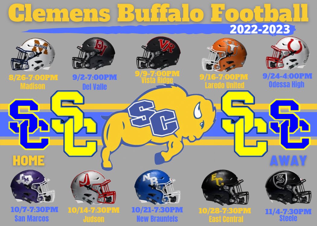 We look forward to seeing you all this season. We are 24 days out from Game #1! 🦬💪🏼

Graphic credit: ⁦<a href="/bridawgs/">Briana Gonzales</a>⁩