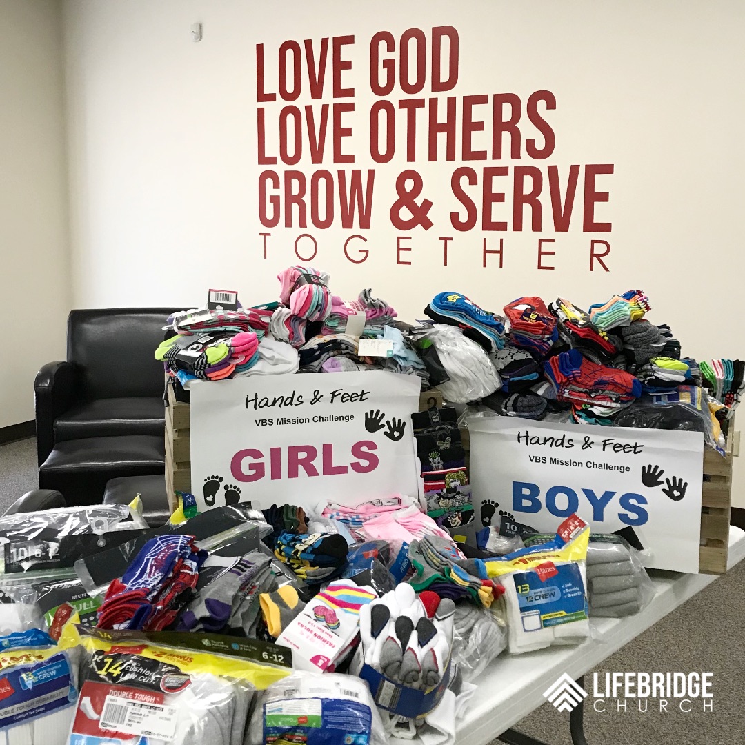 SendColumbus's tweet image. Lifebridge Church &amp;amp; Planter David Perkins (@perkinsfour) recently held their VBS, where they had almost 40 kids attend and four of them gave their lives to Christ. During the week, they collected 834 pairs of socks to send to a ministry partner in South Dakota! #NAMB #SendNetwork