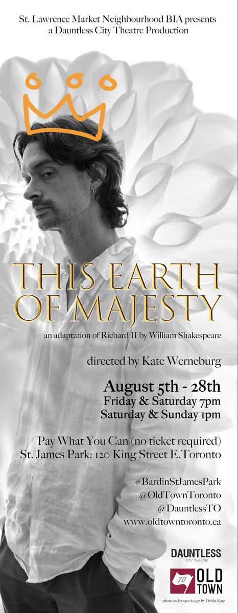 Stage managing this production has been such a magical and fulfilling experience. Come see this very queer interpretation of Shakespeare and watch the cast make magic in the public square. 
#BardInStJamesPark #BardInOldTown #RichardII #Shakespeare #DauntlessCityTheatre