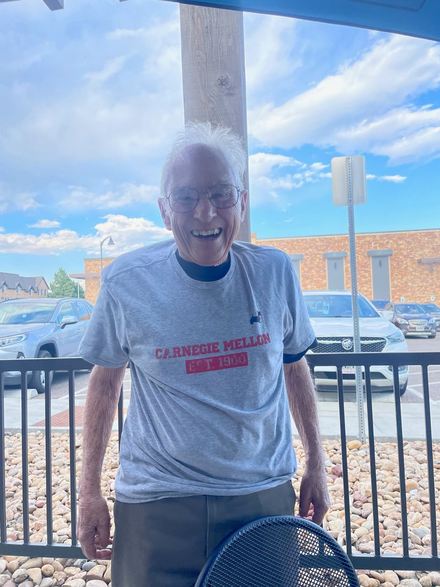 CMUEngineering's tweet photo. .@CMU_ChemE alumnus E. Gerald Meyer (’40 ’42) is going strong at 102 and showing his Tartan pride (alongside his companion, Barb) this summer! Read more about Gerry in this throwback article from when he turned 100-years-old.
https://t.co/VhEWEuVEm6 #cmuengineering #TartanProud https://t.co/1wy8SKITvU