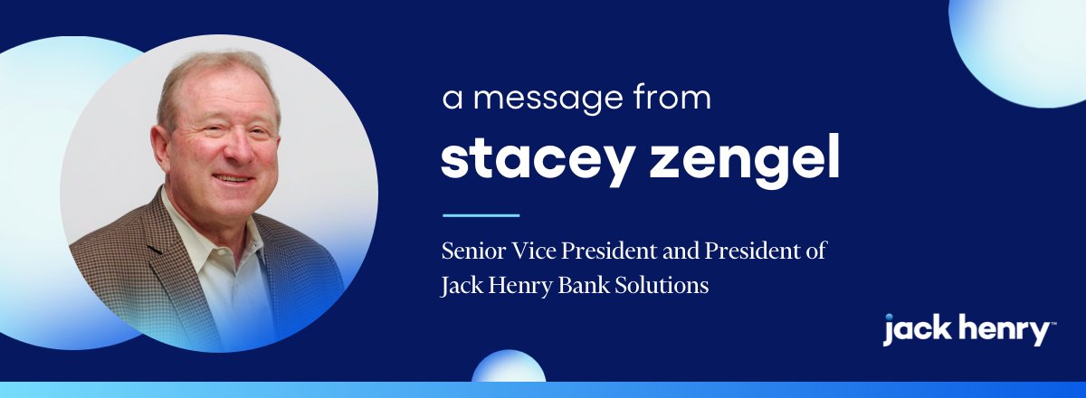 "As part of our strategic evolution, we have consolidated into one brand: @JackHenryAssoc. As #JackHenry, we are dedicated to our long-standing commitment to the people of financial institutions &amp; the needs of the people they serve." - Stacey Zengel President of Banking Solutions