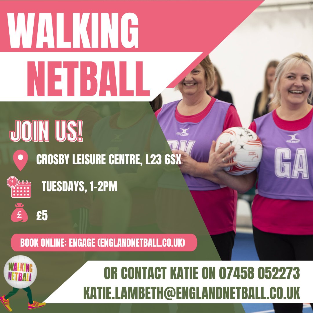 ‼️ NEW SESSION ALERT ‼️
🏐 Bringing Walking Netball to Sefton 
📆 Starting TUESDAY 16th AUGUST 
👇 See details below 👇