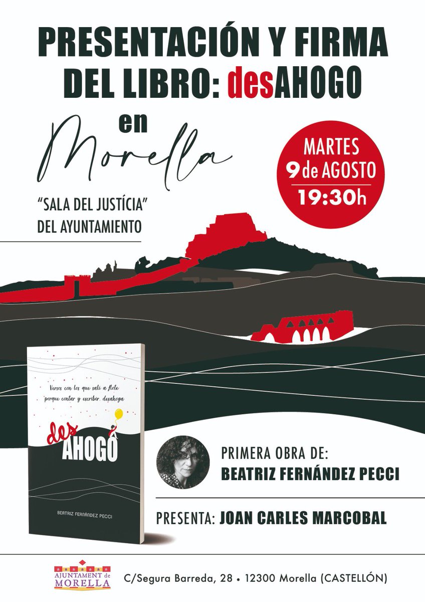 SUBIYME's tweet photo. Plan para el 9 de agosto, Morella.
Presentación del #librodesahogo 📕 de @beactryz.
Seguimos compartiendo nuestro proyecto para estar #superbienymejorando 
#morella lugar idílico para sentirte bien VEN! #autoedicion #poesia #libroilustrado #pueblodasbonitodeespaña @morellaturismo https://t.co/bU0EmMbcf2