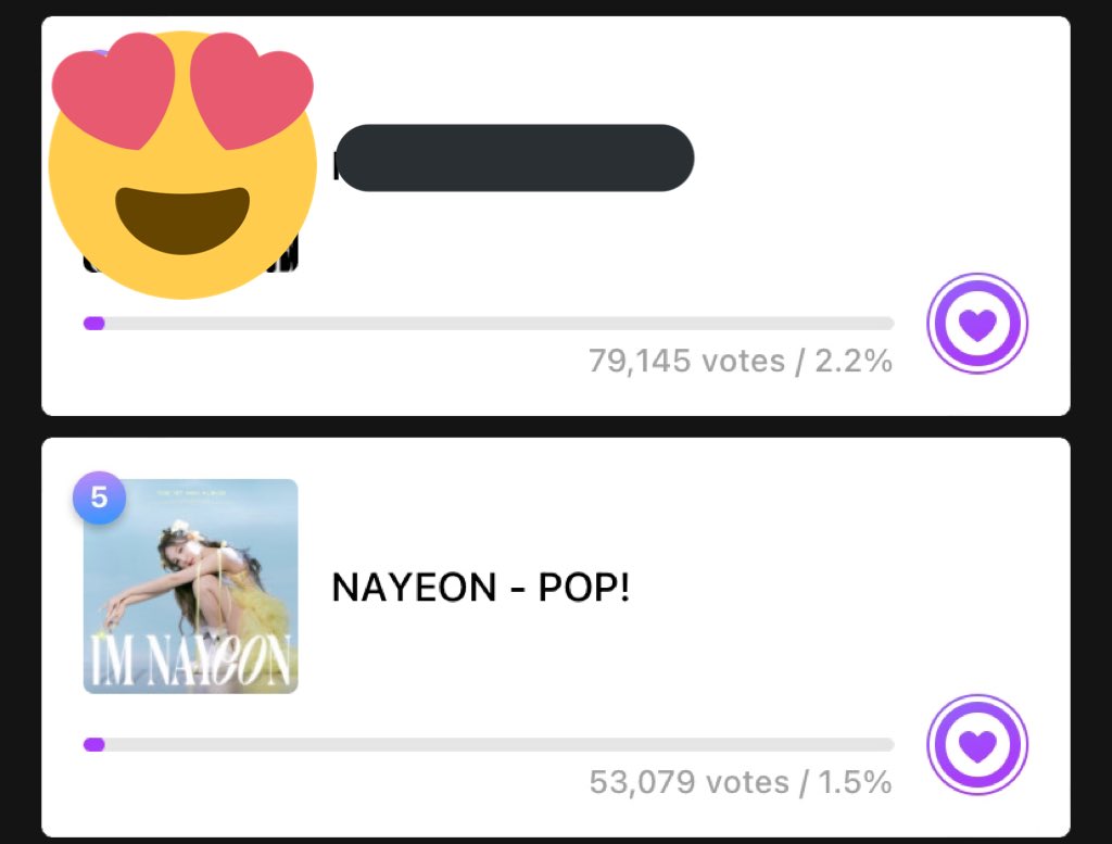 TWICEVU_'s tweet photo. MUSIC CORE X MUBEAT APPS 🏆

Don't forget to vote #NAYEON for music core pre-voting. Let's enter top 4 ! 
gap to #4 : 26,066 

📝 If you can, please help other group below WŠG to enter top 10, so they can get 0 points for pre-voting

#TWICE @JYPETWICE https://t.co/S0fjuwRWhO