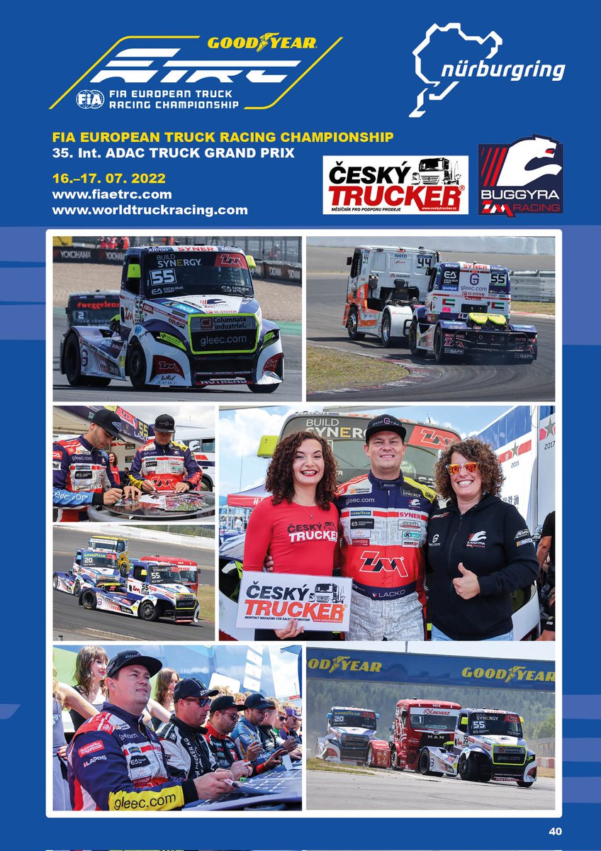 🏆 FIA European Truck Racing Championship 2022 - 🏆 Český Trucker - advertising magazine World Truck Racing Promotion - online magazine Goodyear FIA European Truck Racing Championship
fiaetrc.com
ceskytrucker.eu worldtruckracingpromotion.com