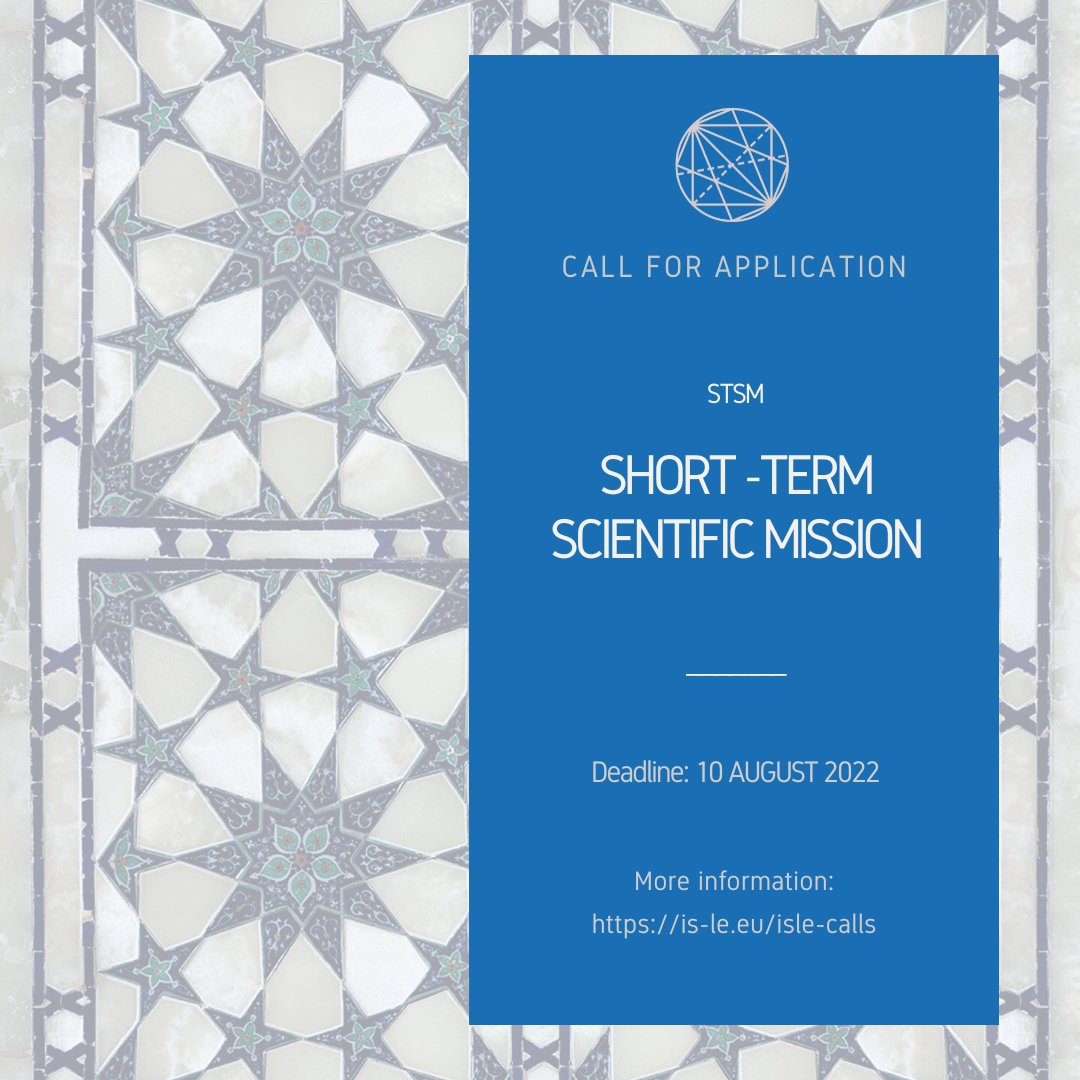 Great News! 👆
We just opened a new call to apply for our stipend covering a Short Term Scientific Mission 🌐

Visit our website under is-le.eu/isle-calls/ to get all the details!