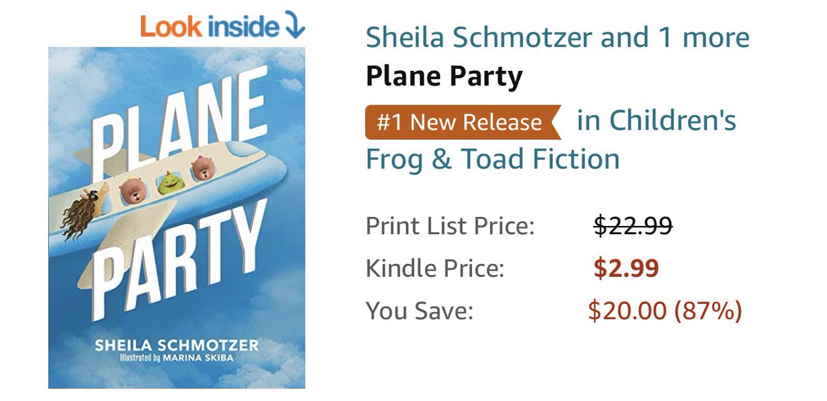 SheilaSchmotzer's tweet photo. What an exciting “pub day” surprise! #1Release #FrogsandToads #eBook #PlaneParty https://t.co/FDKy52zvg7