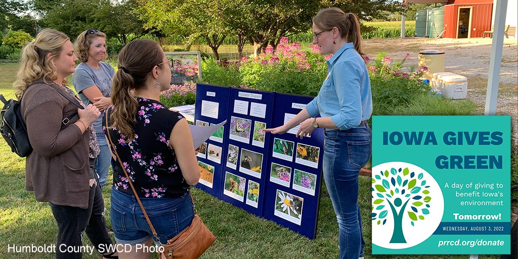 Did you know that a gift to Prairie Rivers of Iowa helps us educate landowners about the relationship between native plants &amp; pollinators helping Iowans increase critical habitat? Will you join us during tomorrow's #IowaGivesGreen? prrcd.org/donate