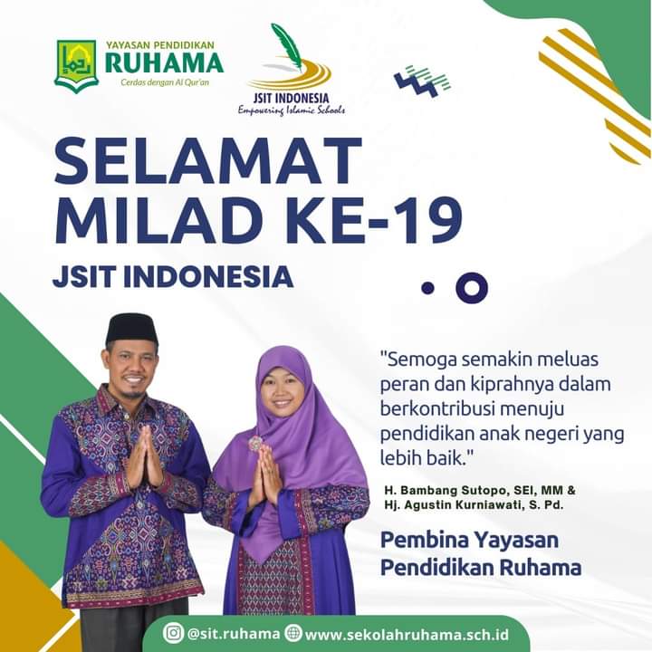 Bambangsutop0's tweet photo. Met Milad JSIT Indonesia ke 19, semoga JSIT Indonesia terus maju dalam mencerdaskan generasi Bangsa.
Dan semakin meluas peran dan kiprahnya dalam berkontribusi menuju pendidikan anak negeri yang lebih baik.
#sekolahislamterpadu
#jsit
#sekolahislam https://t.co/BnnQJ6OnAm