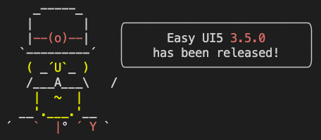 pmuessig's tweet photo. 📢 #UI5ers! Easy UI5 3.5.0 is available now! It comes with offline support, possibility to force update of plugin generators, use generators from concrete GitHub org/user and repository and an early preview to consume plugin generators from #bestofui5.  https://t.co/DFwhU5sLuY https://t.co/BMGwMKDZtw