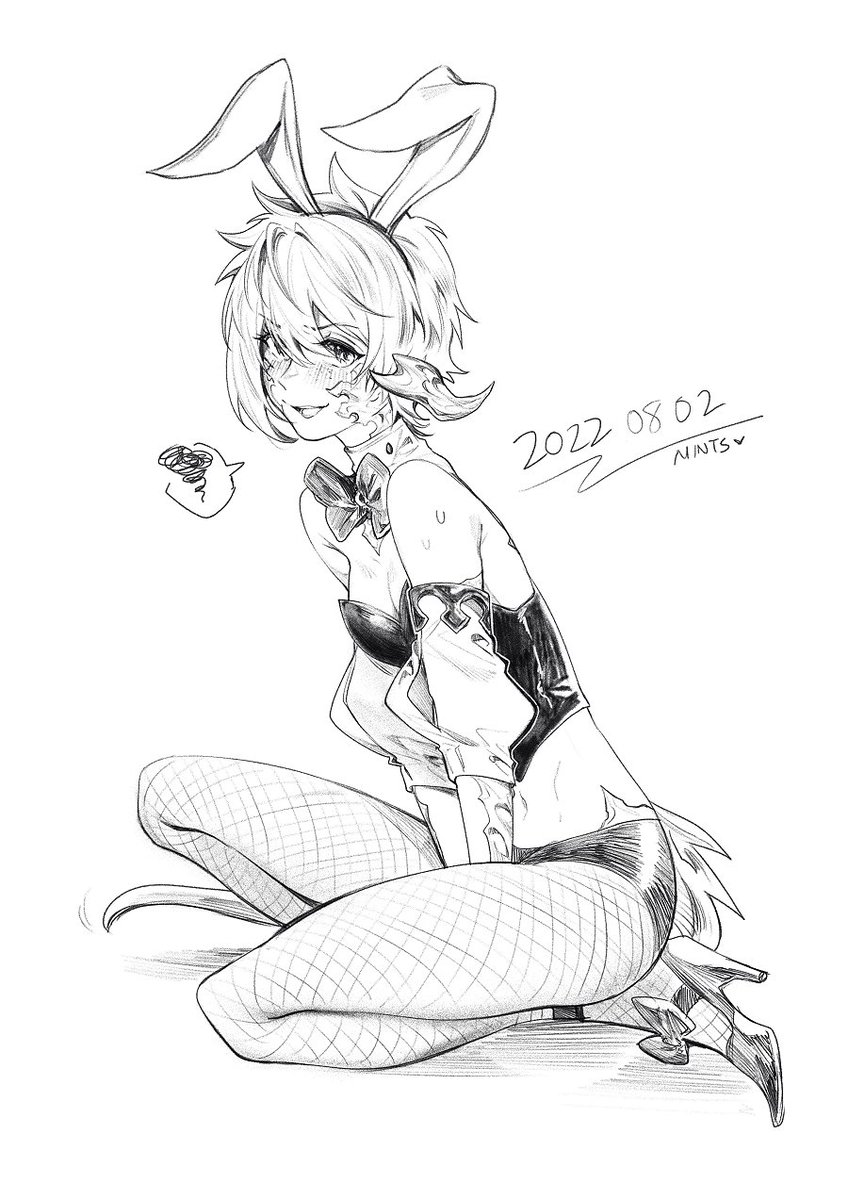 [ FFXIV ] Don't have time to draw anything proper but I heard it's bunny day!!! Have a doodle! :'D 