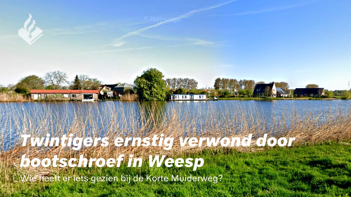 Op maandagavond 1 augustus om  ging het enorm mis. Twee twintigers raakten ernstig verwond toen ze in aanraking kwamen met een schroef van een boot in het water bij de Korte Muiderweg in Weesp. De recherche onderzoekt de zaak en zoekt getuigen