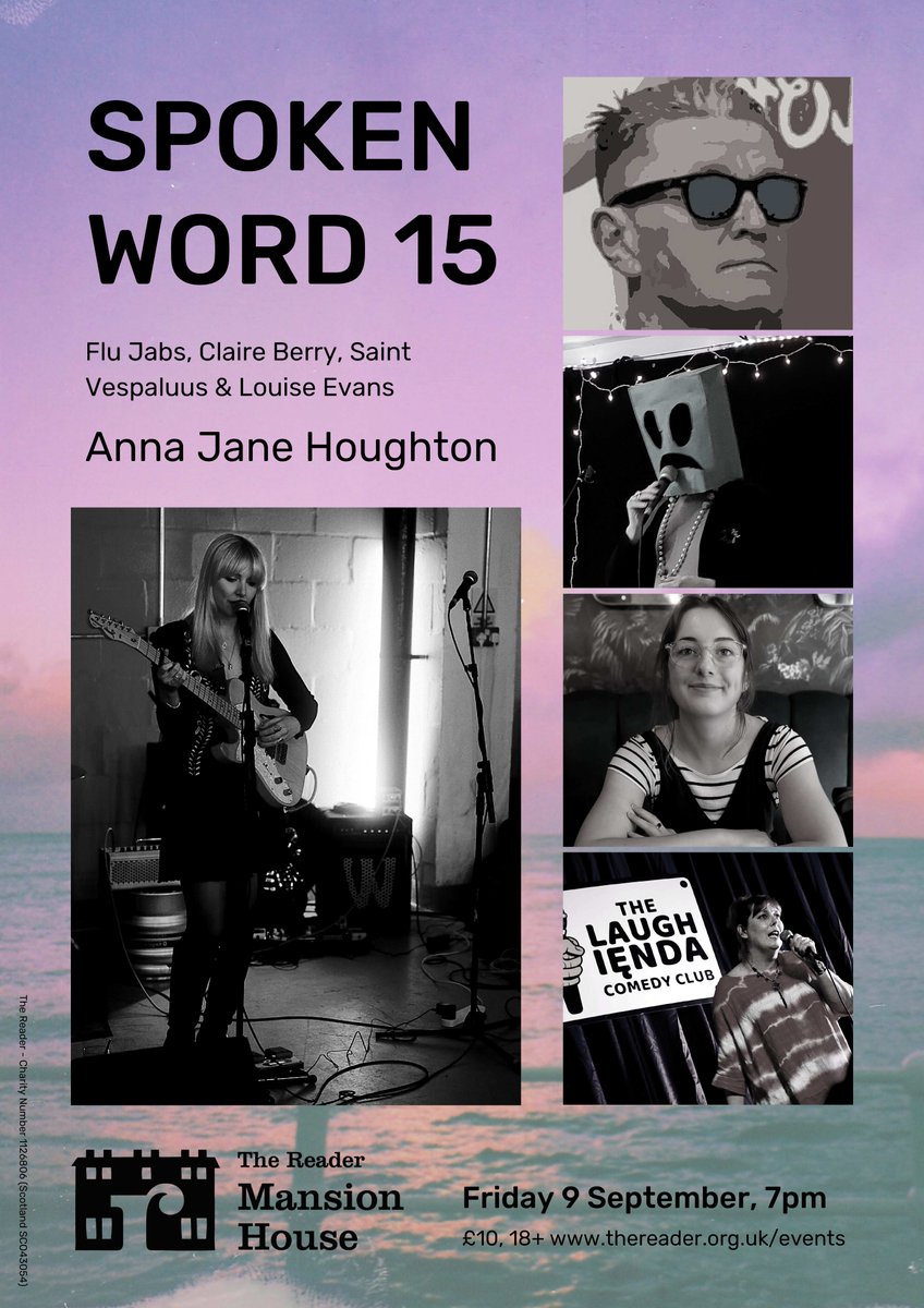 Spoken Word 15 at the Mansion. A brilliant night out in a beautiful location. Catch headliner Anna Jane Houghton before she starts playing arenas! Stand up from Claire Berry, and Spoken Word from Flu Jabs, Louise Evans and my good self. Be there! thereader.org.uk/get.../whats-o… See less