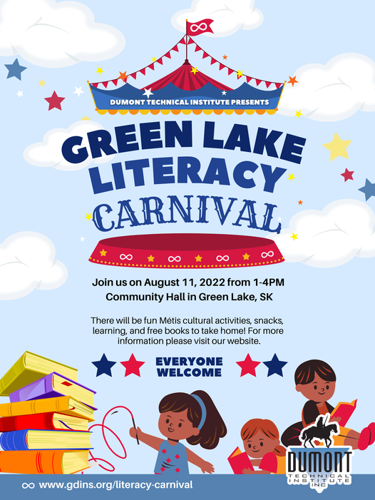 gdins_org's tweet photo. 📚Join us for a cultural day of learning &amp; reading!📚
All ages welcome for Métis cultural activities, snacks, learning &amp; free books to take home. 

Details:
⭐Aug 11, 2022
⭐1PM to 4PM
⭐Community Hall, Green Lake, SK

No registration required. More info https://t.co/bqR9GPMioQ https://t.co/1KI3hIFD5f