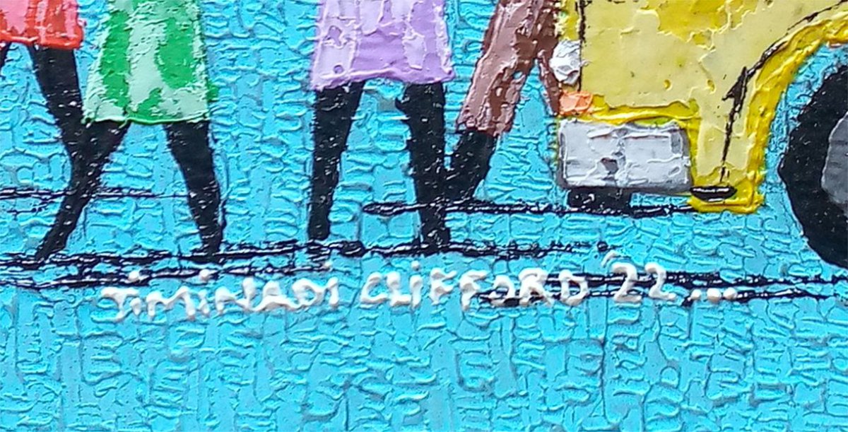 CTiminadi's tweet image. Bus.stop &quot;Ojuelegba&quot;
Acrylic on strawboard 
2022