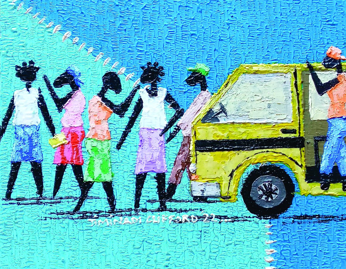 CTiminadi's tweet image. Bus.stop &quot;Ojuelegba&quot;
Acrylic on strawboard 
2022