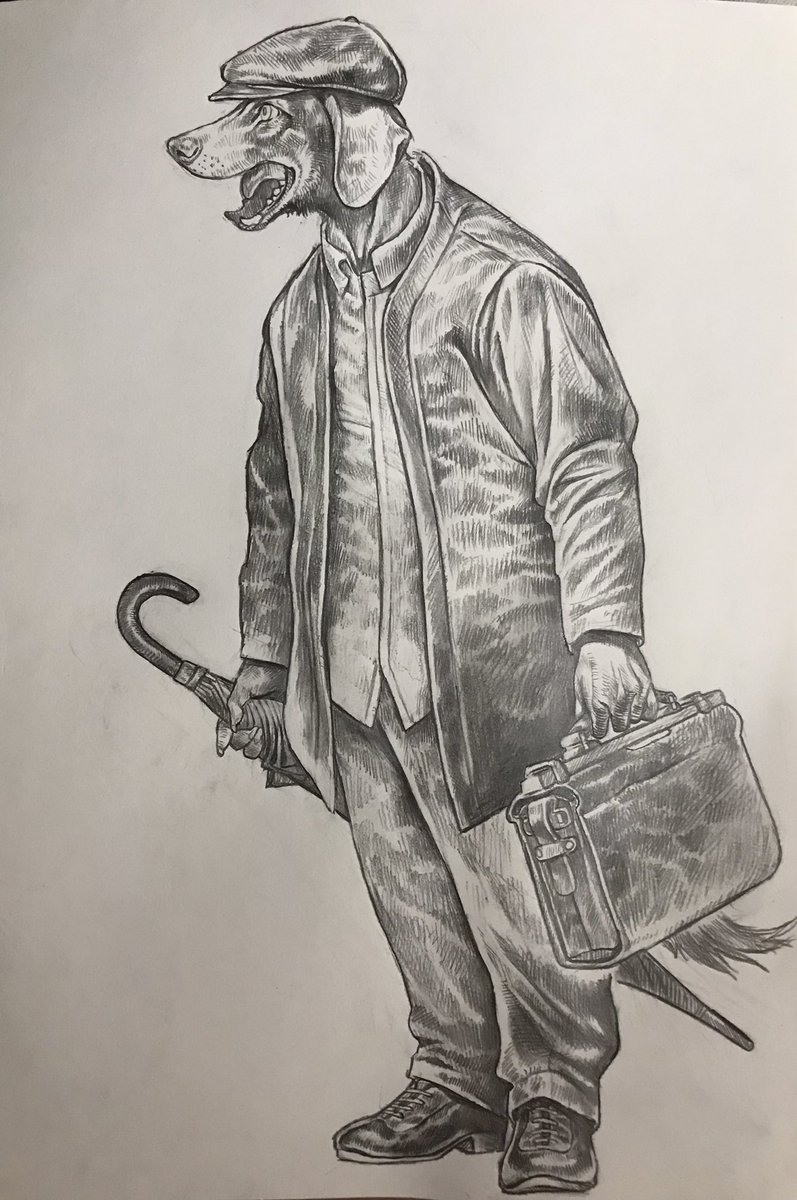 gabu0311gabu's tweet photo. #イラスト #image #犬 #dog #傘 #umbrella #鞄 #bag #ハンチング #huntingcap #わん #bowwow #furry #ケモナー #獣人 https://t.co/2y24nwbwqS