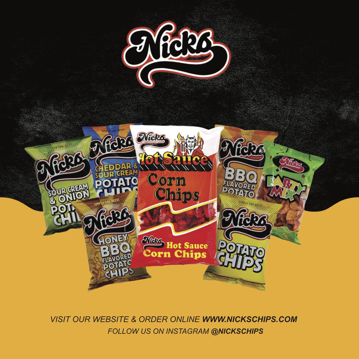 NicksChips's tweet photo. Visit our website at https://t.co/M8GhZlziEs &amp; Follow our Instagram! at @NicksChips https://t.co/LT6SONAPPh