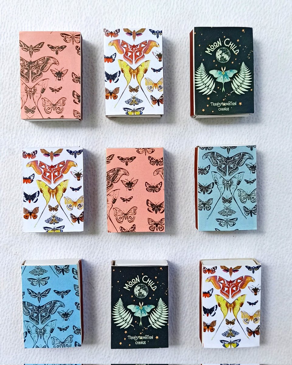 NussayArt's tweet photo. Matchboxes with Moths! Which one is your favorite? ✨
#moth #brujita #matchbox #greenwitch #witchesofinstagram #etsy #wicca #witchystuff #morigirl #magicspells #cabinetofcuriosities #loveforanalogue #pinnedinsects #ritual #moonritual #totem #goblincore #cottagecore #altarspace https://t.co/OoOKbGTixl