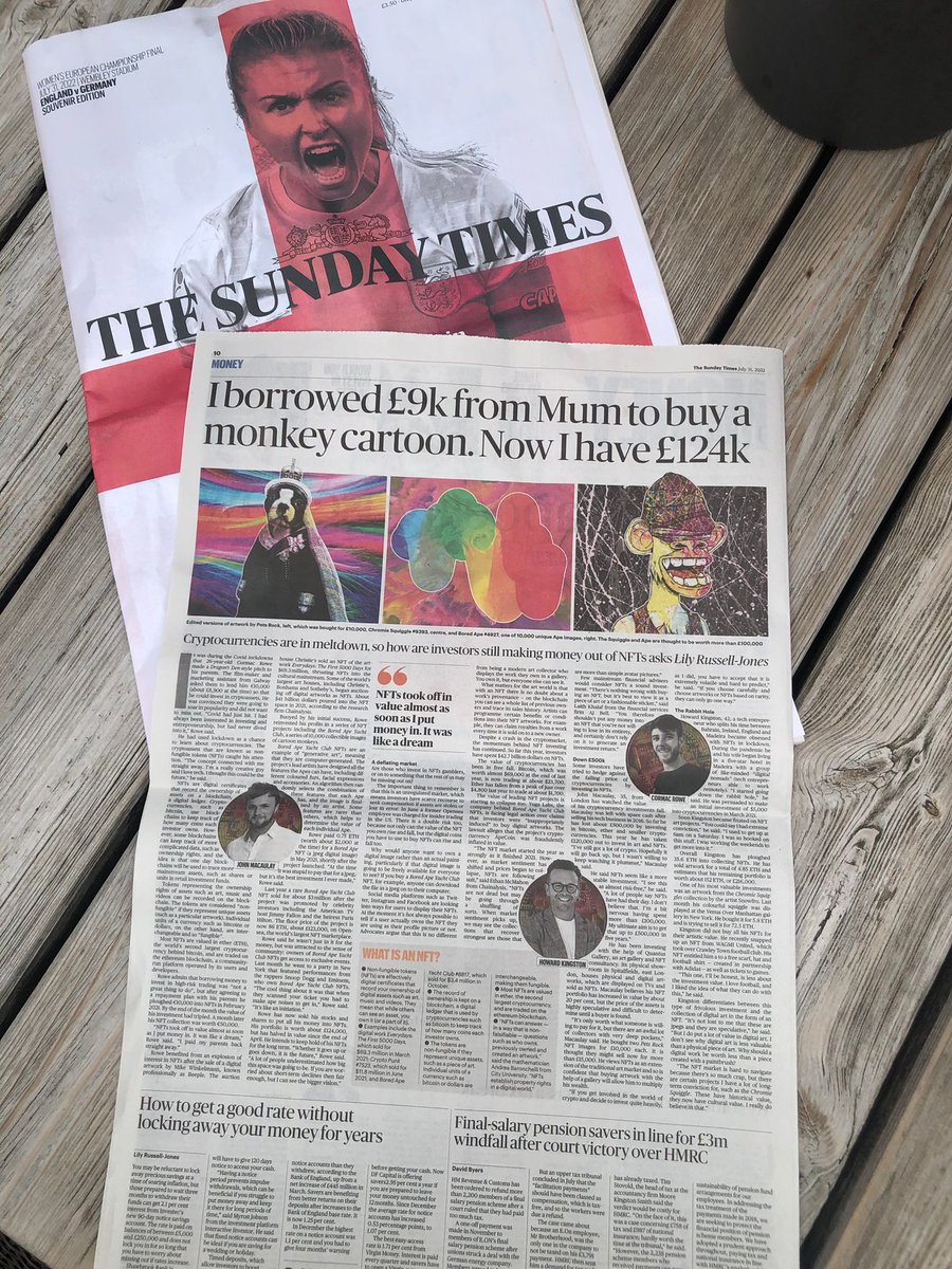 howardvk's tweet photo. Cool to be interviewed &amp; see my Chromie Squiggle featured in the @thetimes, not sure about the funky background they added to it 😂🙈

@squiggleDAO @ArtOnBlockchain @artblocks_io 

#NFTCommunity #generativeart https://t.co/tBlBcqHjyx