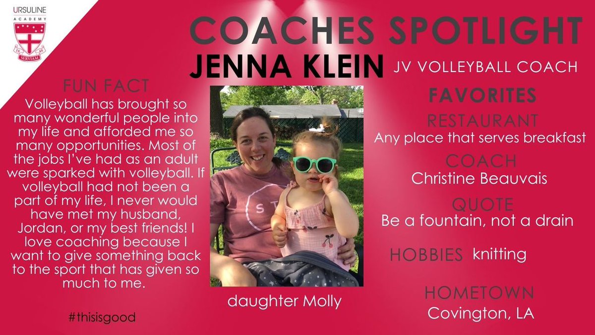 Meet Coach Jenna! #thisisgood #ursulineathletics #coachspotlight