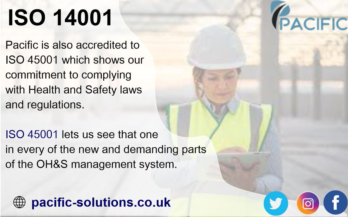 ISO 45001 📌
Pacific Business Solutions Ltd is also accredited to ISO 45001 which shows our commitment to complying with Health and Safety laws and regulations. ISO 45001 lets us see that one in every of the new and demanding parts of the OH&amp;S management system.