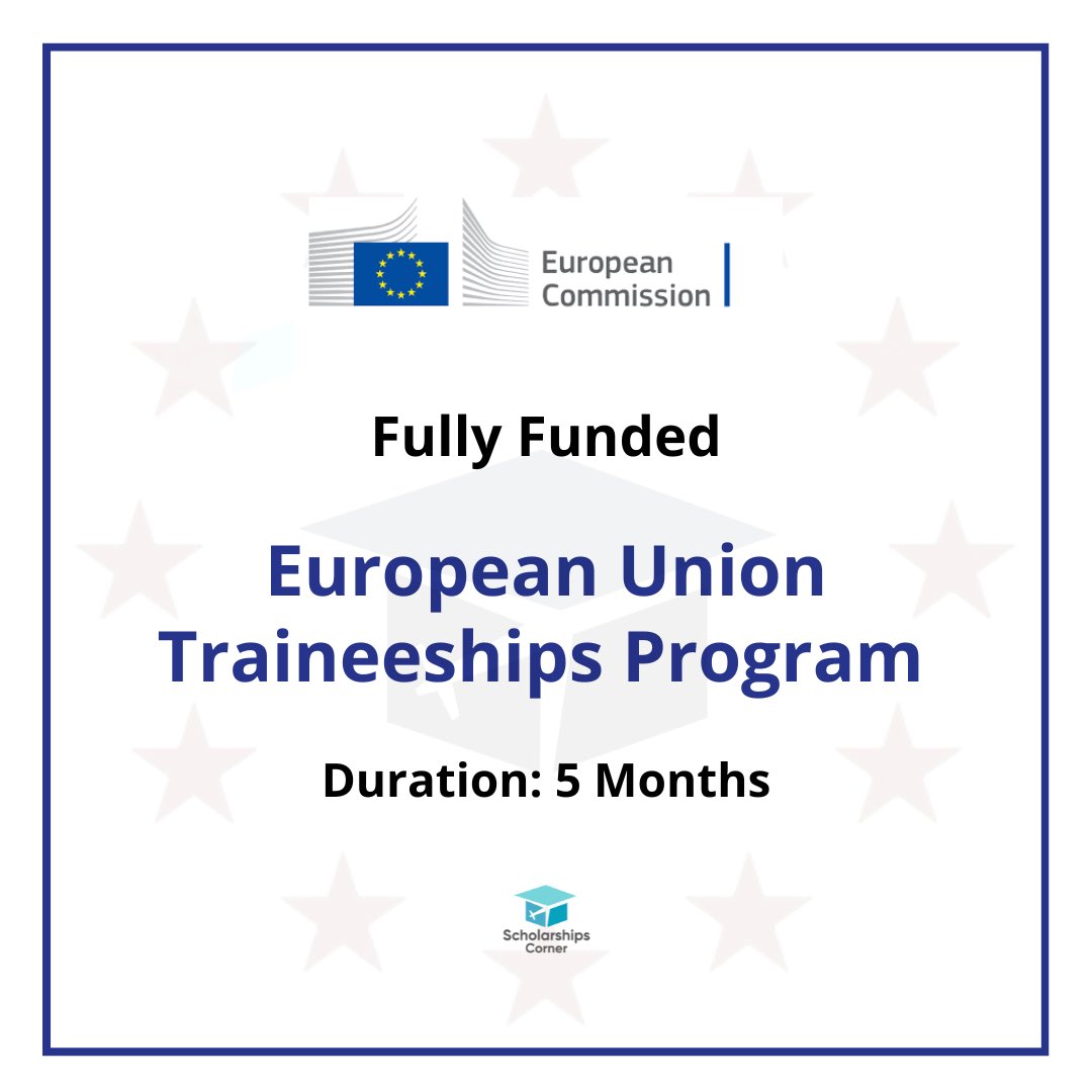 scholar_corner's tweet photo. European Union Traineeships Program 2021-22 | Fully Funded
Details: https://t.co/XU8gcRiYrr
Deadline: 31 August 2022
#ScholarshipsCorner #traineeship #internship #EuropeanUnion #euinternship #europeanunioncommission #EU #internships #training #traineeships #internshipineurope https://t.co/LNxwom9PjX