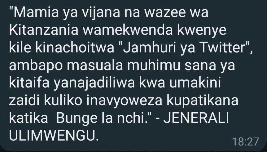 LaiserYm's tweet image. @Twitter Republic. @MariaSTsehai endeleza bunge la hapa. Lile la @TuliaAckson linatiliwa shaka na #Watz