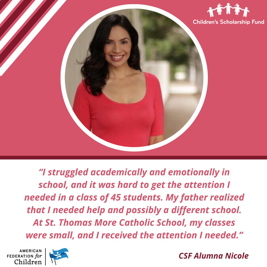 CSF_NH's tweet image. Check out CSF Alumna Nicole featured in @SchoolChoiceNow’s Voices for Choice. #csfalumni #csfsuccessstory #scholarships #brightfuture #parentpower