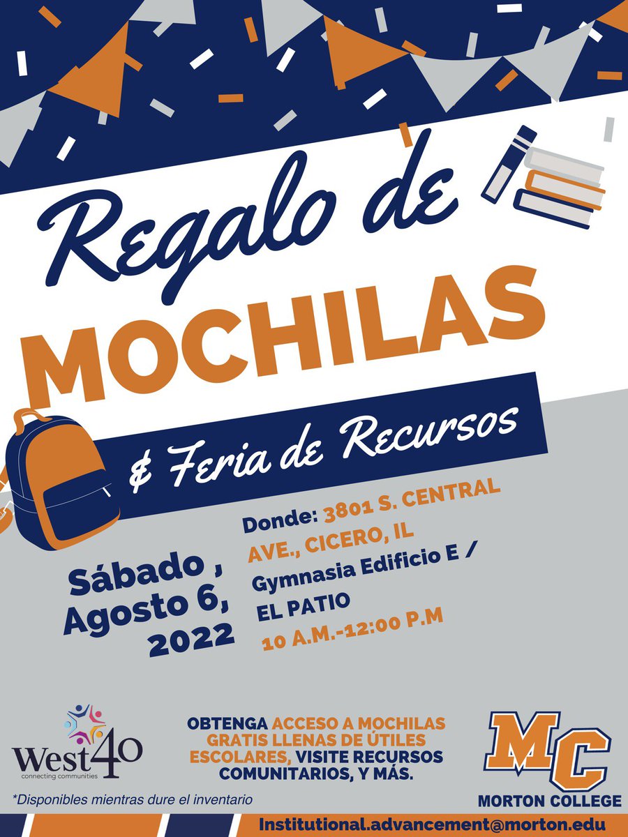 BerwynSouth100's tweet photo. Backpack Give Back
Saturday, August 6th
Regalo de Mochilas
Sabado, Agosto 6

#D100Inspires #D100Inspira #WeareMC #SomosMC #west40strong #backpackgiveback https://t.co/huGF2gqFyC