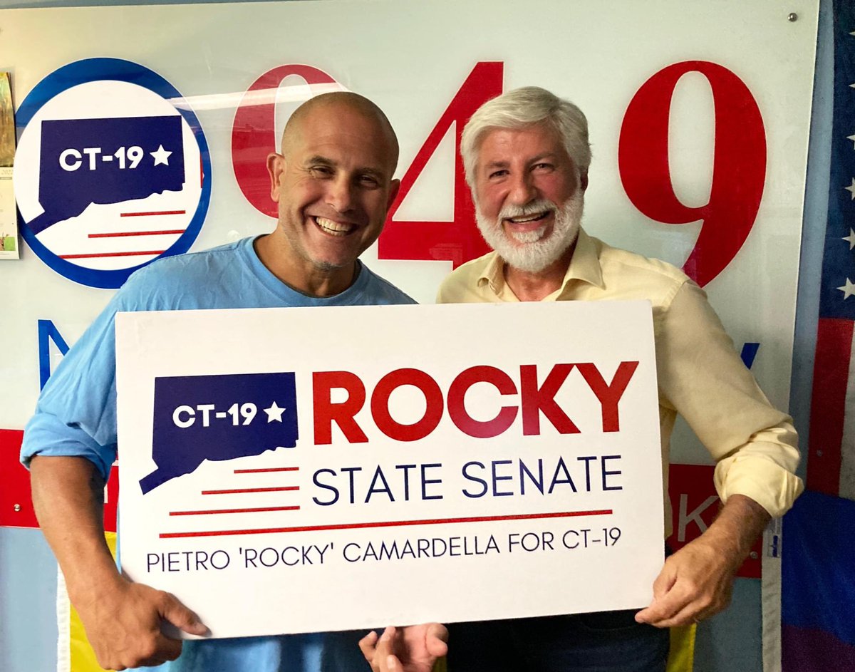 RockyForCT19's tweet photo. This morning on the @LeeElci Show, Lee and I had a blast on the air. Thank You Lee !!! Ciao ! Rocky for CT 19 
for God and Country ✝️🇺🇸 https://t.co/bHaDcW7lBa