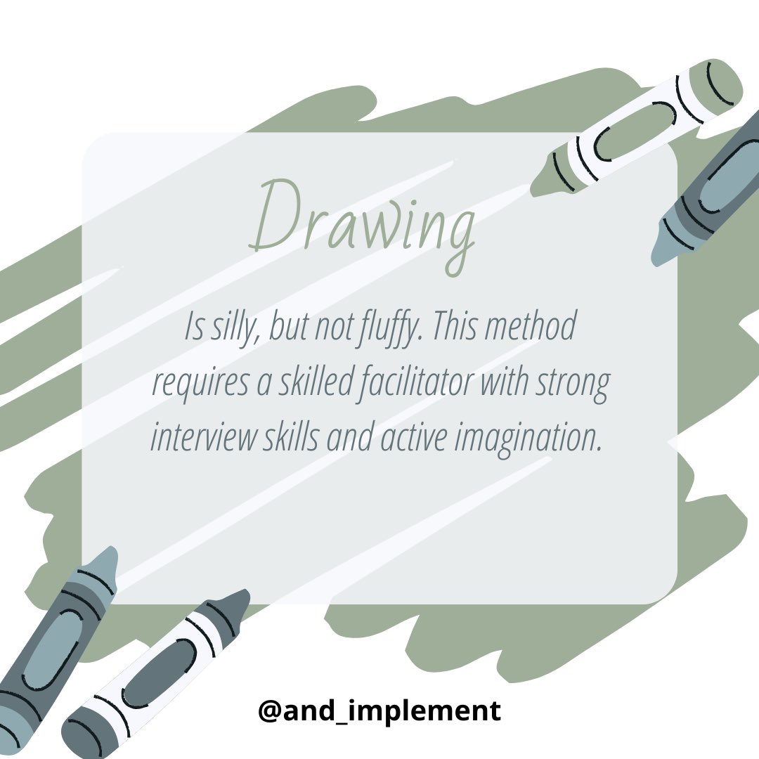 and_implement's tweet image. Drawing is one of our fave evaluation tools (if the context fits). Read about what it is, how it works, when it’s great, and where it falls flat: bit.ly/3bkGSf2 
#evaluation #EvalTwitter #arts #drawing