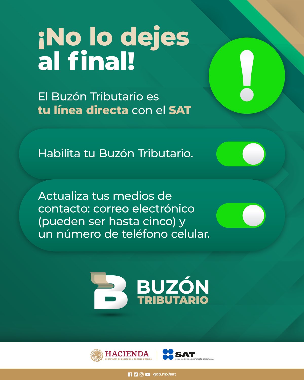 SATMX on X Como habilitar tu Buzon Tributario y actualizar tus medios de contacto Sigue el paso a paso de Te decimos como habilitar tu BuzonTributario aqui https t MnFxD6dMHN Conoce como actualizar...