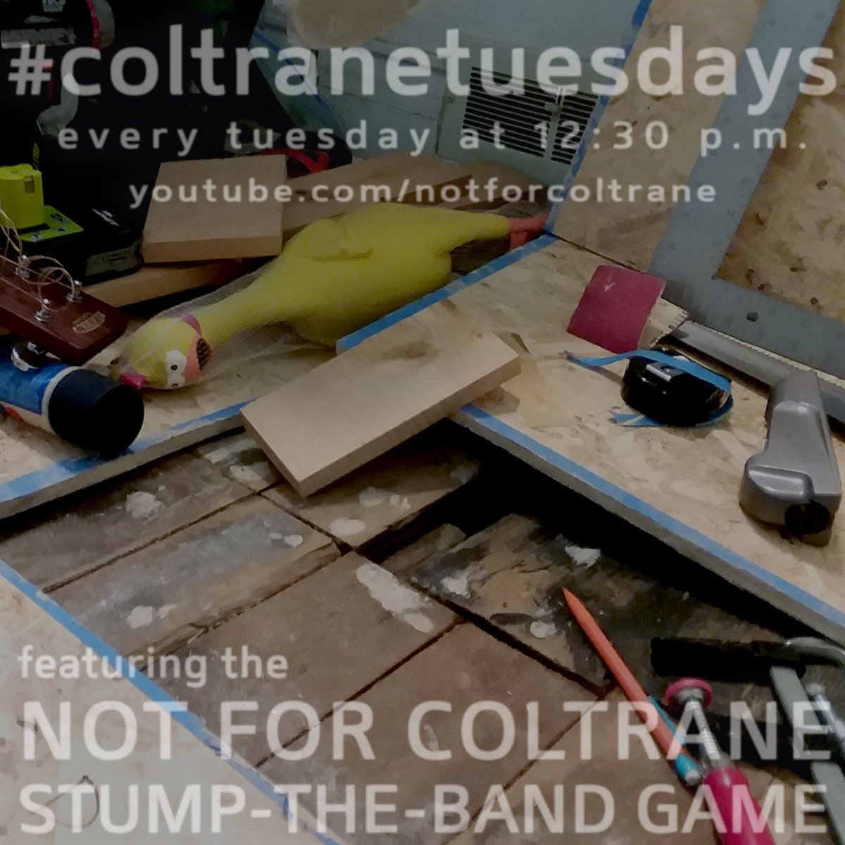 NotForColtrane's tweet image. "You mean you're *still* not done with that bathroom project?!" Yes, that's the sad truth. Venture with me yet again into the #bathroomofdisrepair for this week's #coltranetuesdays show, TODAY (Tuesday) at 12:30pm at youtu.be/ZnagRcywXCc #music #webcast #nfcstumptheband