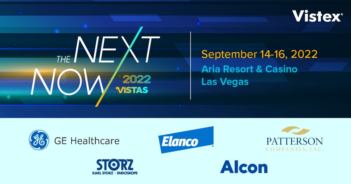Vistex's tweet photo. Join industry experts GE Healthcare, Alcon, Elanco, KARL STORZ, and Patterson Companies, Inc. at #VISTAS2022.
Learn more: https://t.co/Bgy447VoQ6
#lifesciences #grosstonet #revenuemanagement #pharma https://t.co/IUzrLtj4pC
