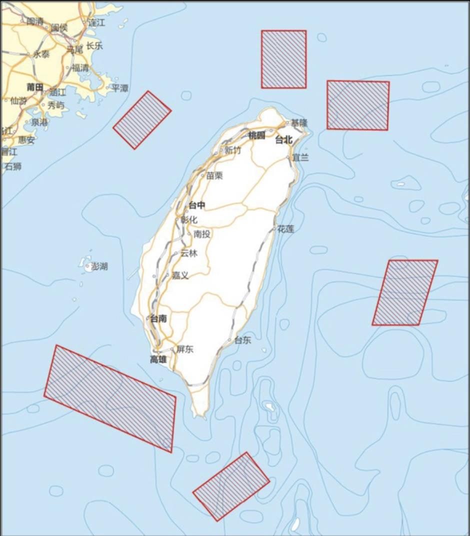 shanghaidaily's tweet image. From 12pm (Beijing Time) August 4 to 12pm August 7, 2022, the Chinese People&apos;s Liberation Army will conduct important #militaryexercises and training activities including live-fire #drills in the following maritime areas and their air space. shine.cn/news/nation/22…