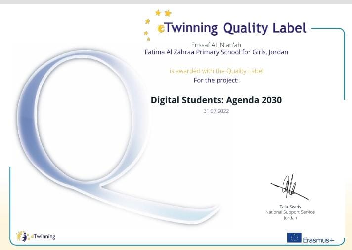 t_alna's tweet photo. eTwinning Quality Label ( Digital Students: Agenda 2030 ) https://t.co/zJHw9Pj5GF